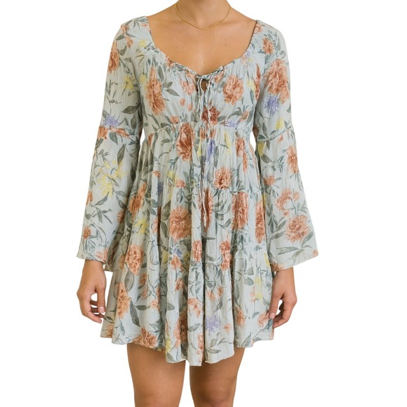 blue b Dresses & Skirts - Blue B Floral Dress Sz M Fairy Ethereal Dainty Mini Bell Tropic Beachy NWT Milkm